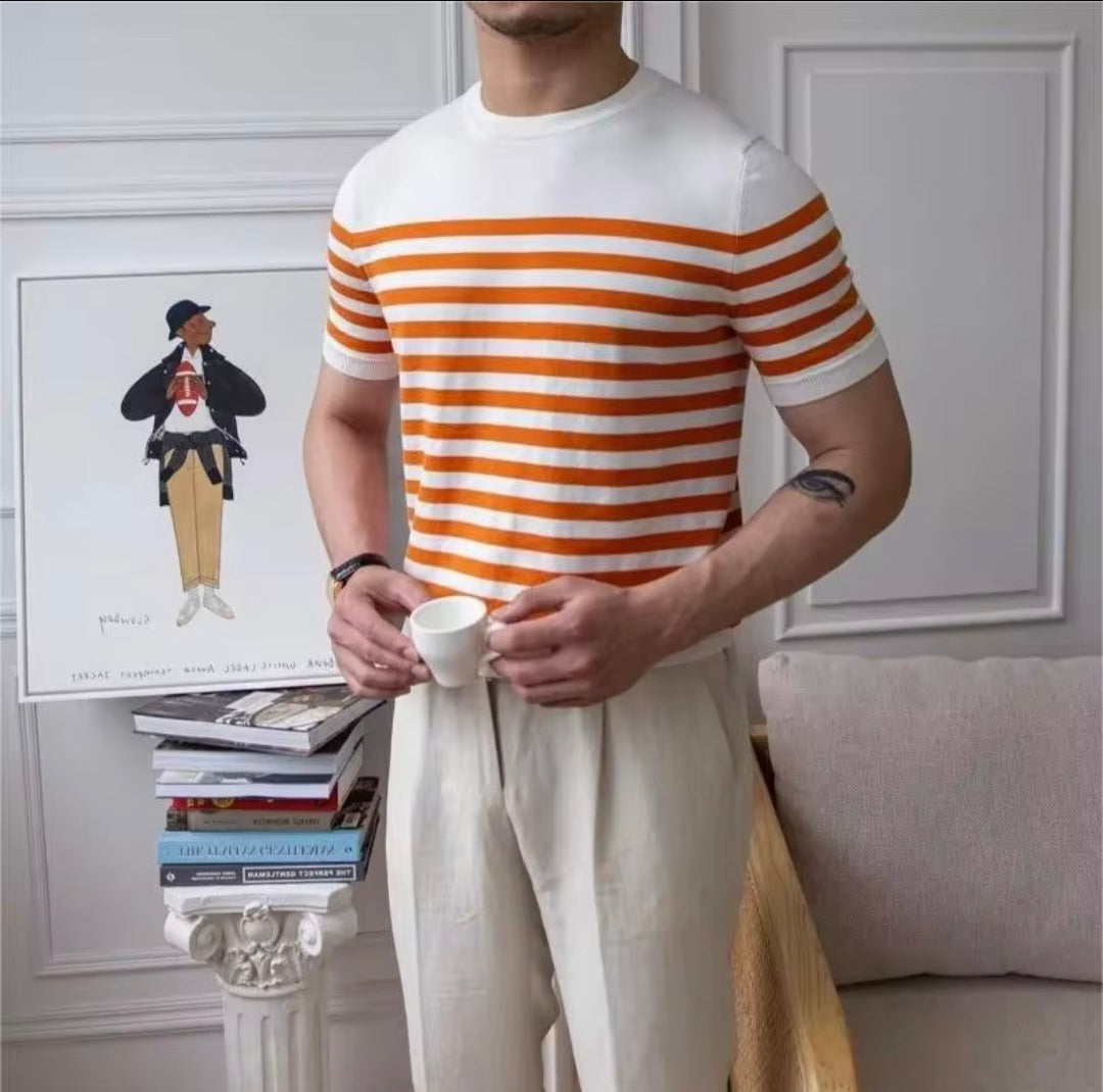 Hugo | Camiseta de Hombre a Rayas Estilo Británico