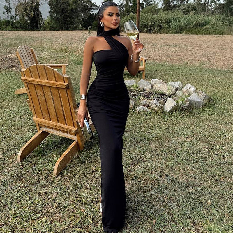 Diana | Maxivestido drapeado de un hombro