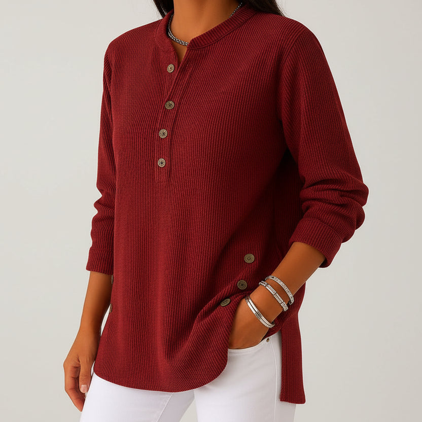 Luna | Sudadera de cuello redondo de punto holgado para mujer