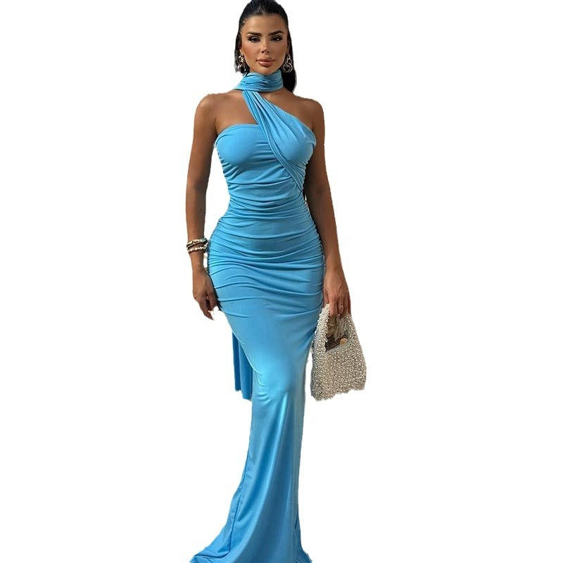 Diana | Maxivestido drapeado de un hombro