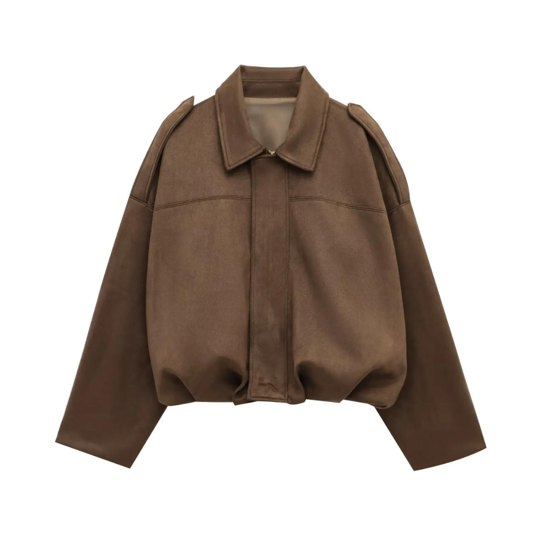 Puchi | Chaqueta Bomber Vintage Efecto Ante - ZARA