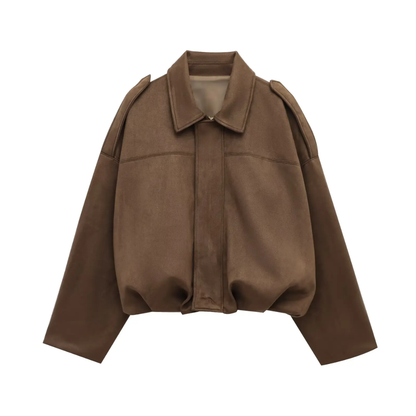 Puchi | Chaqueta Bomber Vintage Efecto Ante - ZARA