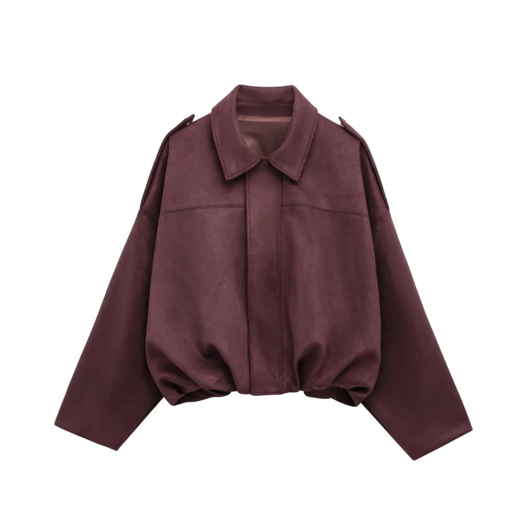 Puchi | Chaqueta Bomber Vintage Efecto Ante - ZARA
