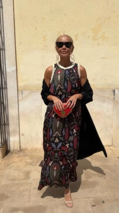 Eterna | Elegante vestido largo con chal a juego