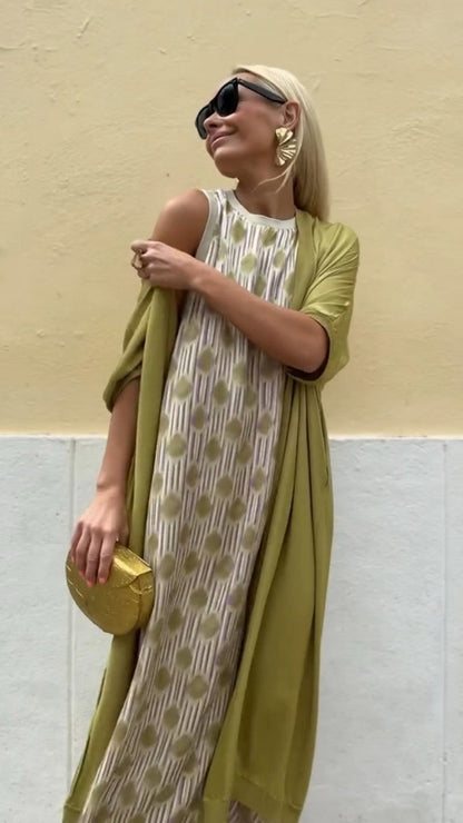 Azahara | Elegante vestido largo con chal a juego