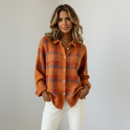 Anna™ | Cárdigan de punto suave a cuadros