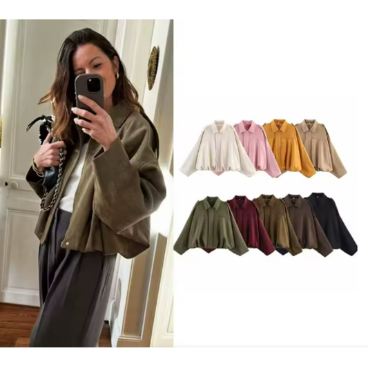 Puchi | Chaqueta Bomber Vintage Efecto Ante - ZARA