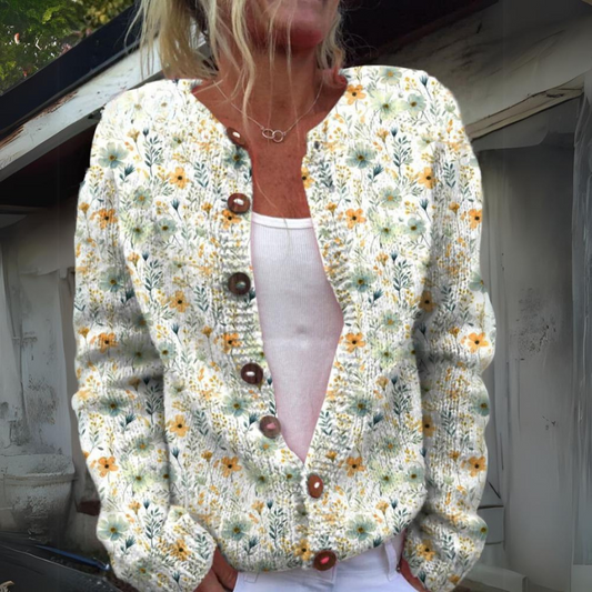 Leila | Cárdigan más abrigado y hermoso con estampado floral