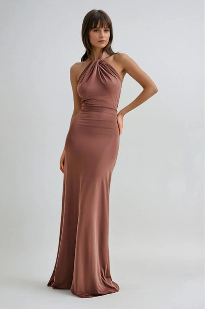 JANA | Vestido maxi con escote halter