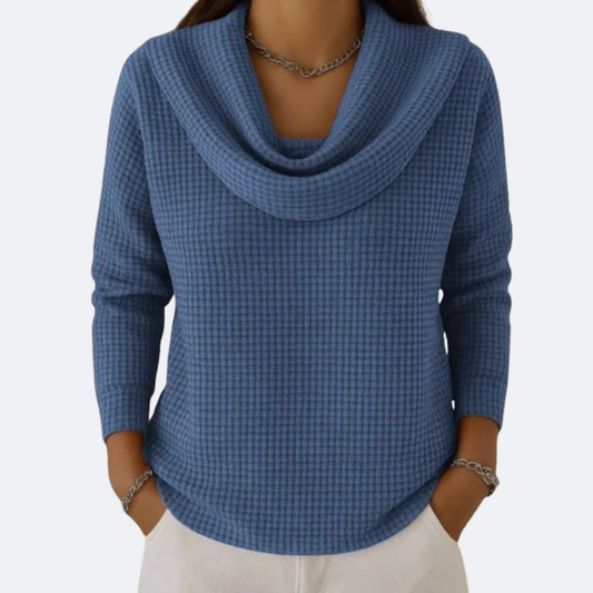 LIVIA | Suéter de cuello suave térmico con efecto waffle