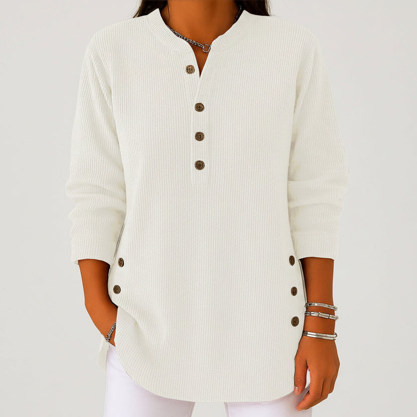 Luna | Sudadera de cuello redondo de punto holgado para mujer