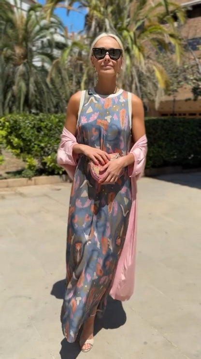 Sirena | Elegante vestido largo con chal a juego