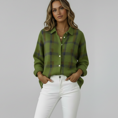 Anna™ | Cárdigan de punto suave a cuadros