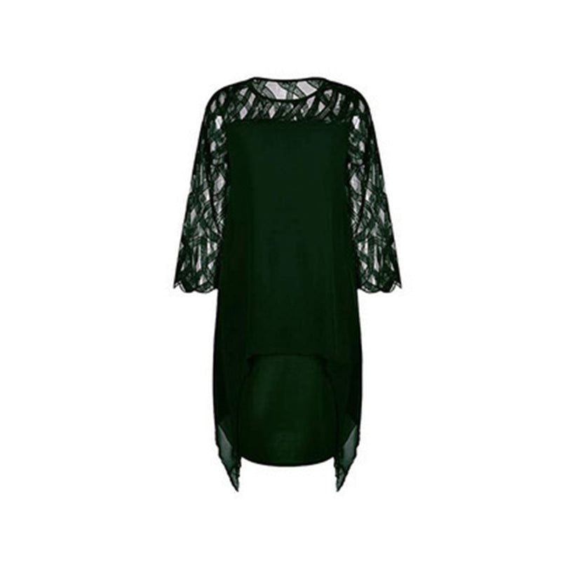 Camilla | Vestido negro asimétrico con mangas transparentes