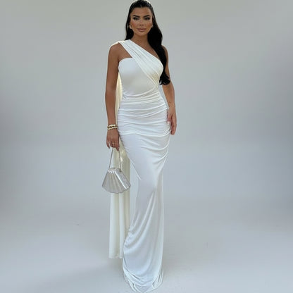 Diana | Maxivestido drapeado de un hombro