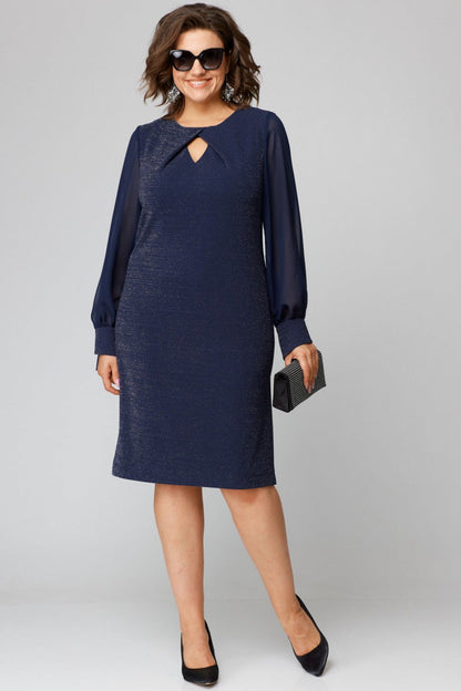 Loredana | Vestido negro elegante con mangas de chifón