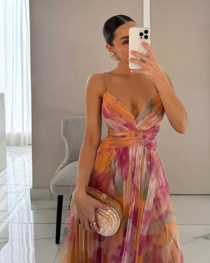 GISELLE | Vestido maxi de chiffón