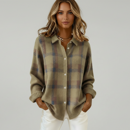 Anna™ | Cárdigan de punto suave a cuadros