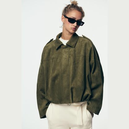 Puchi | Chaqueta Bomber Vintage Efecto Ante - ZARA