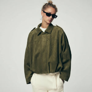 Puchi | Chaqueta Bomber Vintage Efecto Ante - ZARA