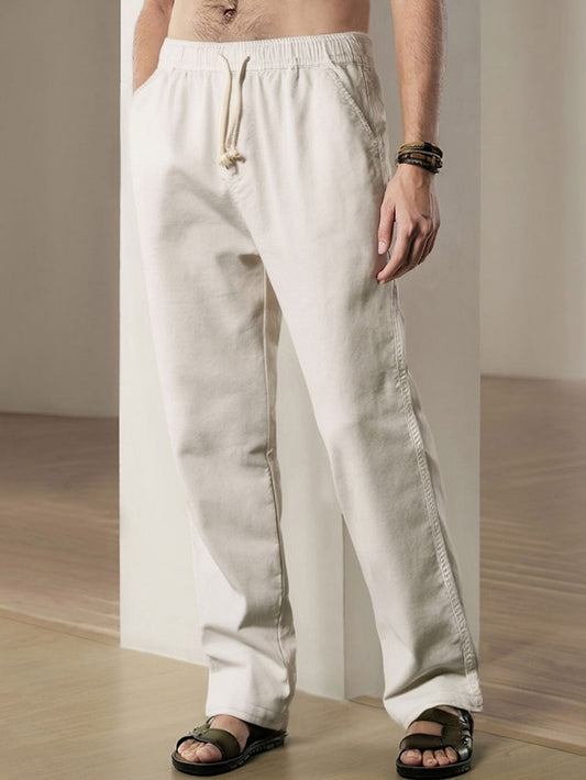 Chema | Pantalones de lino de pierna recta