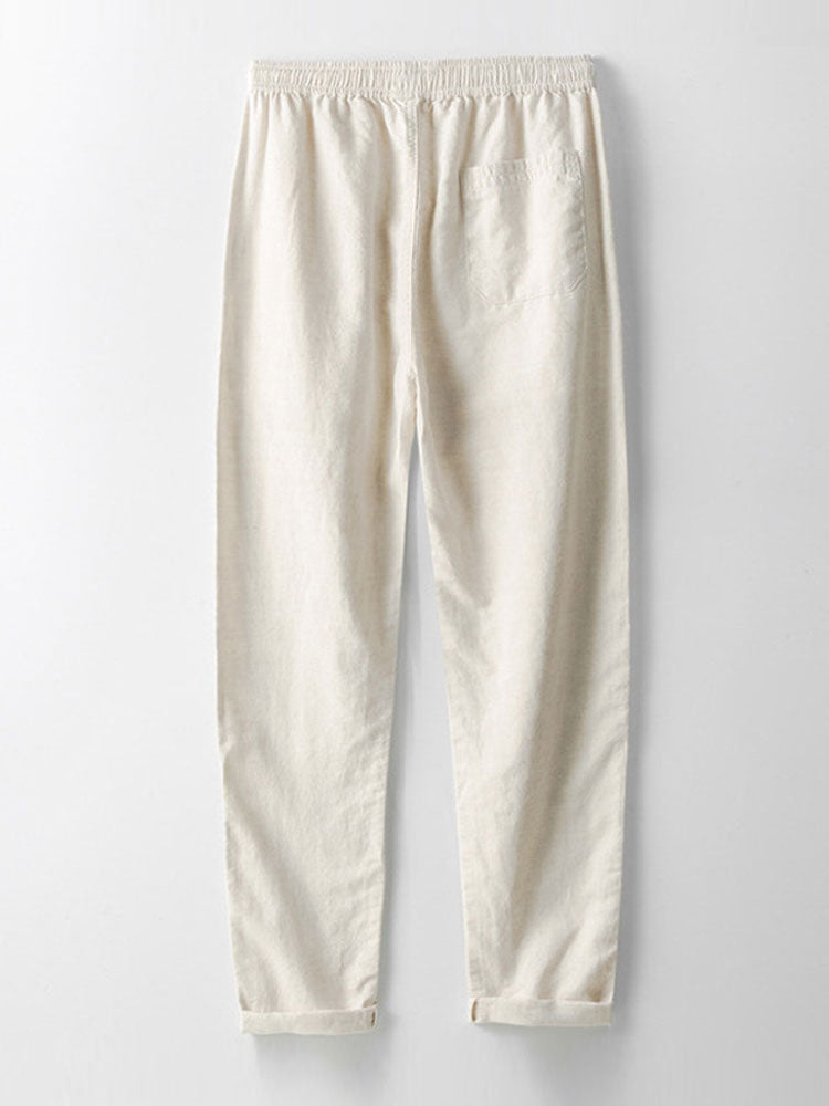 Chema | Pantalones de lino de pierna recta