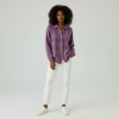 Anna™ | Cárdigan de punto suave a cuadros