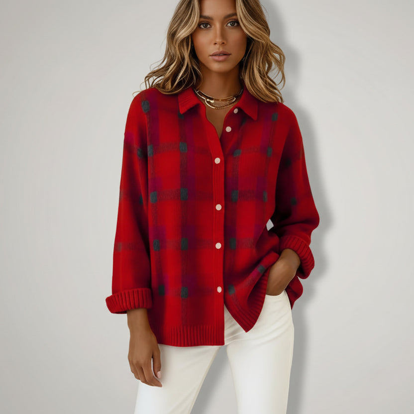 Anna™ | Cárdigan de punto suave a cuadros