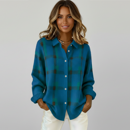 Anna™ | Cárdigan de punto suave a cuadros