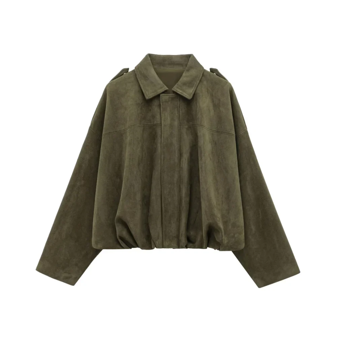 Puchi | Chaqueta Bomber Vintage Efecto Ante - ZARA