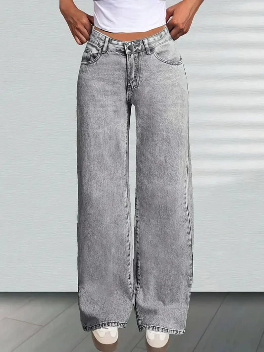Celia - Pantalones Anchos de Cintura Alta