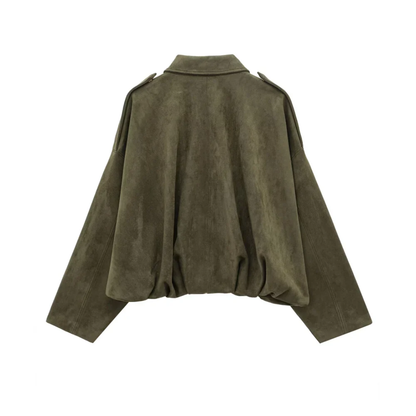 Puchi | Chaqueta Bomber Vintage Efecto Ante - ZARA