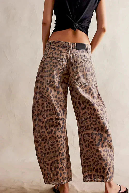 Camila – Jeans anchos estampado leopardo