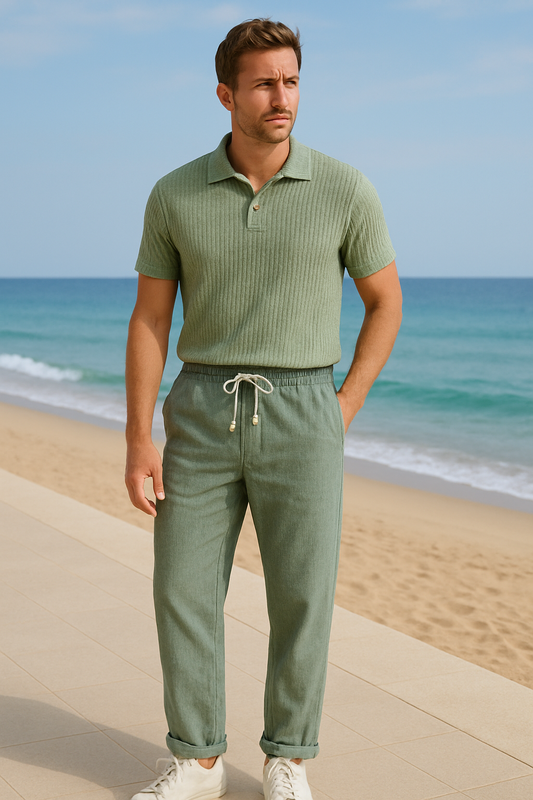 Adrián | Pantalones holgados de lino