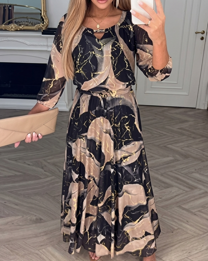 Vestido de gasa estampado
