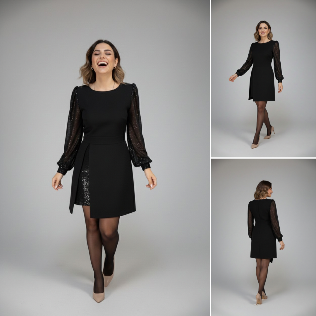 Alessandra | Vestido elegante con mangas joya