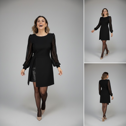 Alessandra | Vestido elegante con mangas joya