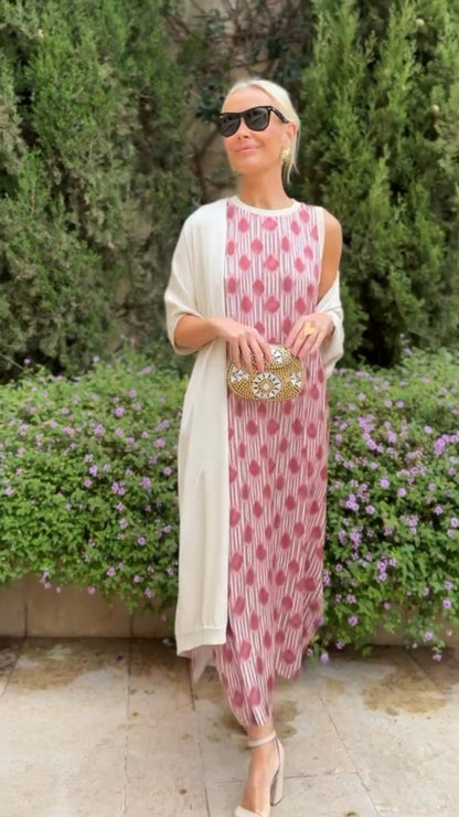 Rosa | Elegante vestido largo con chal a juego