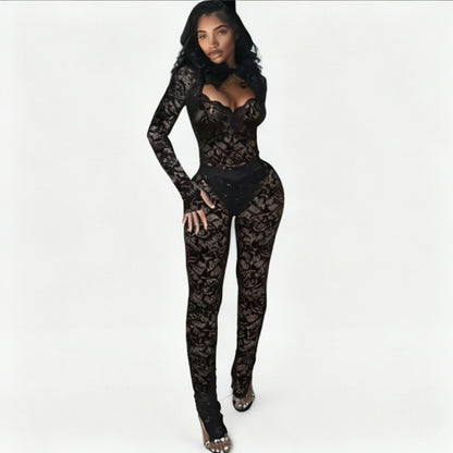 Lucía | Conjunto Sexy de Encaje Transparente