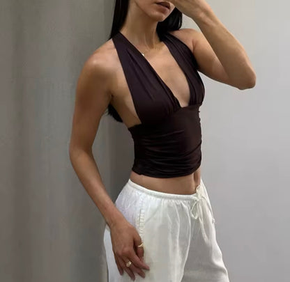 Rocío | Top Corto de Espalda Abierta para Mujer