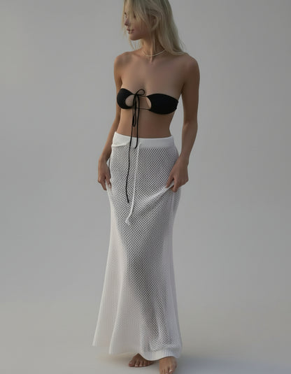 Paula | Falda Larga de Punto Calado