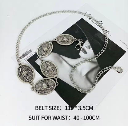 Conchi | Cinturón de Cadena Vintage con Monedas de Cabeza de Toro