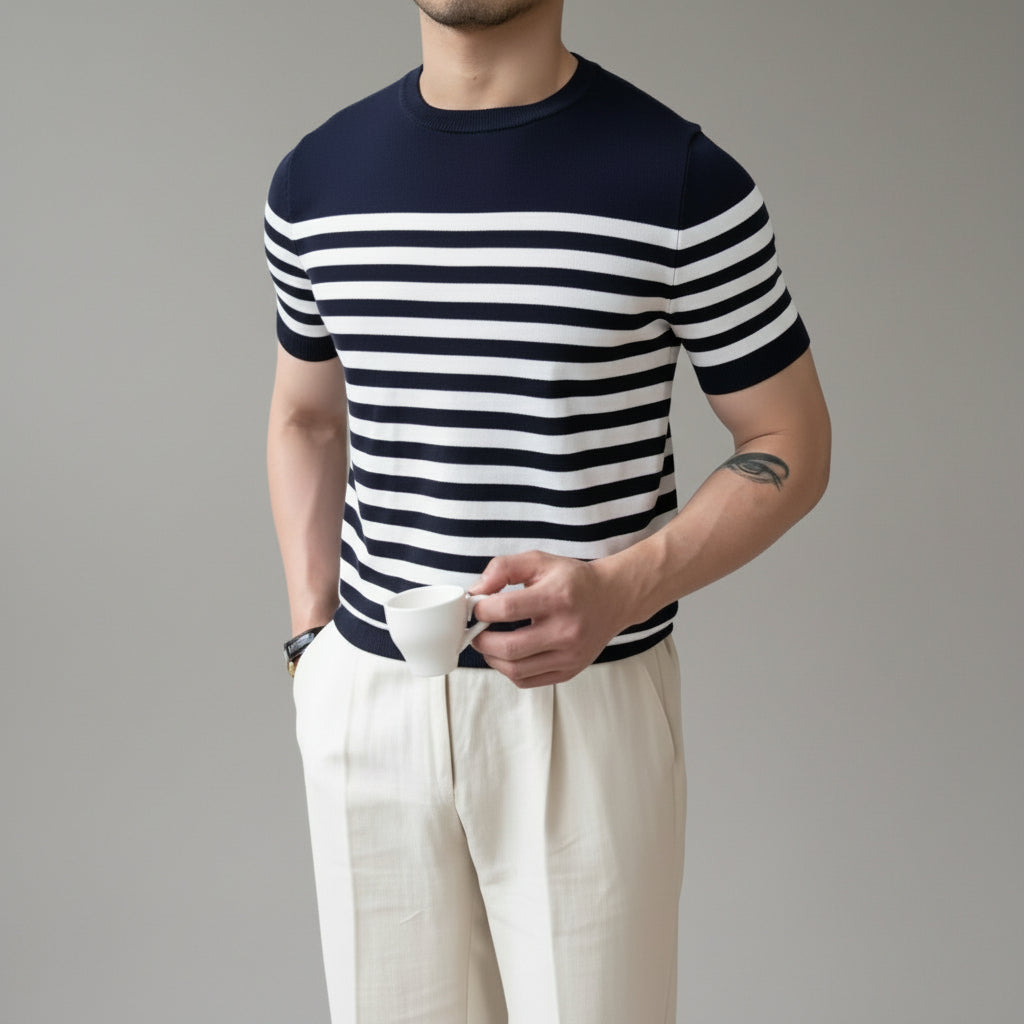 Hugo | Camiseta de Hombre a Rayas Estilo Británico