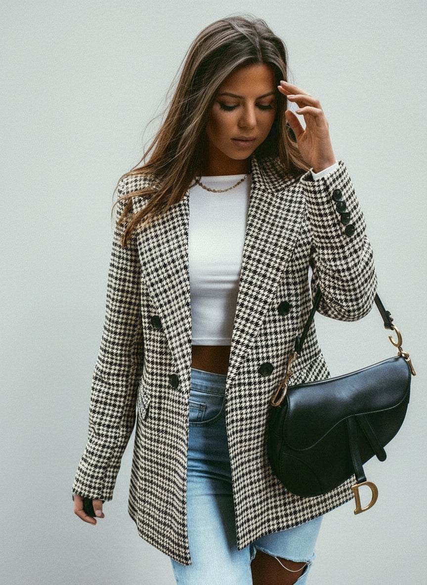 Querida | Chaqueta blazer a cuadros