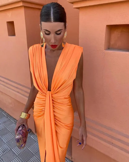 Selena | Vestido Drapeado Ardiente