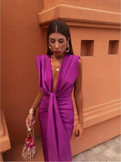 Selena | Vestido Drapeado Ardiente