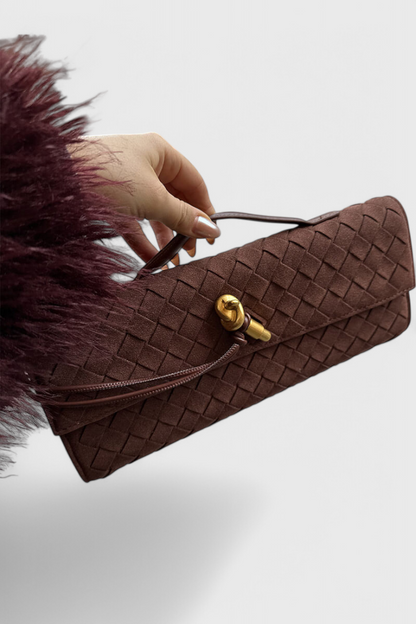 Melanie | Bolso de Hombro Clásico de Ante