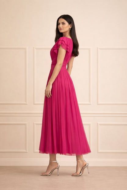 VICKY | VESTIDO DE NOCHE PLISADO