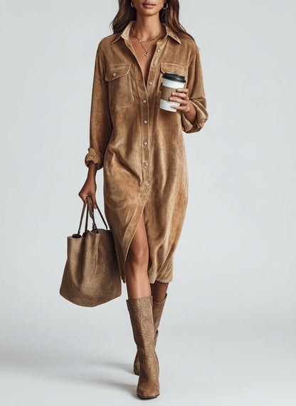 Macarena | Vestido midi holgado de pana