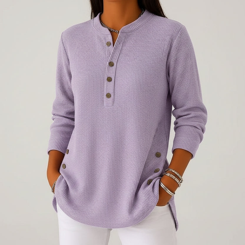 Luna | Sudadera de cuello redondo de punto holgado para mujer